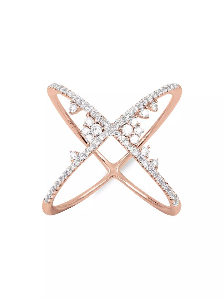 DJULA Fairytale 18K Gold & 0.36 TCW Diamond Crisscross Ring