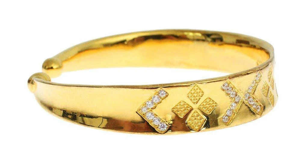 Nialaya Nialaya CZ Gold Sterling 925 Silver Bangle Bracelet 4
