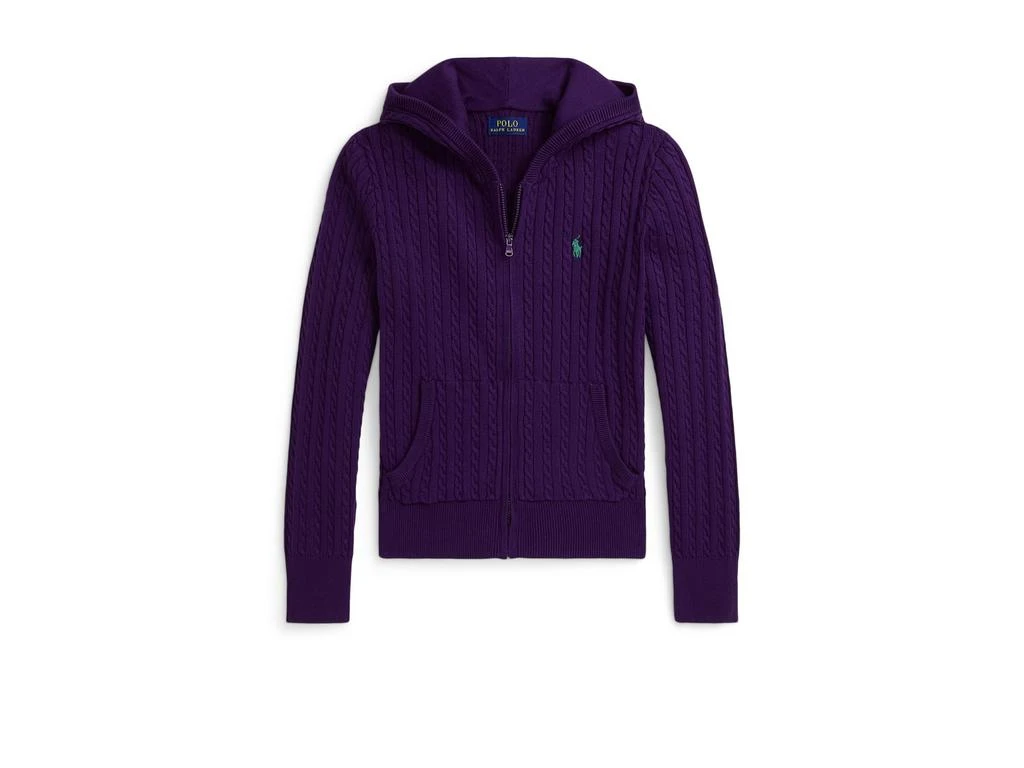 Ralph Lauren Mini-Cable Cotton Full Zip Hoodie (Big Kid) 1