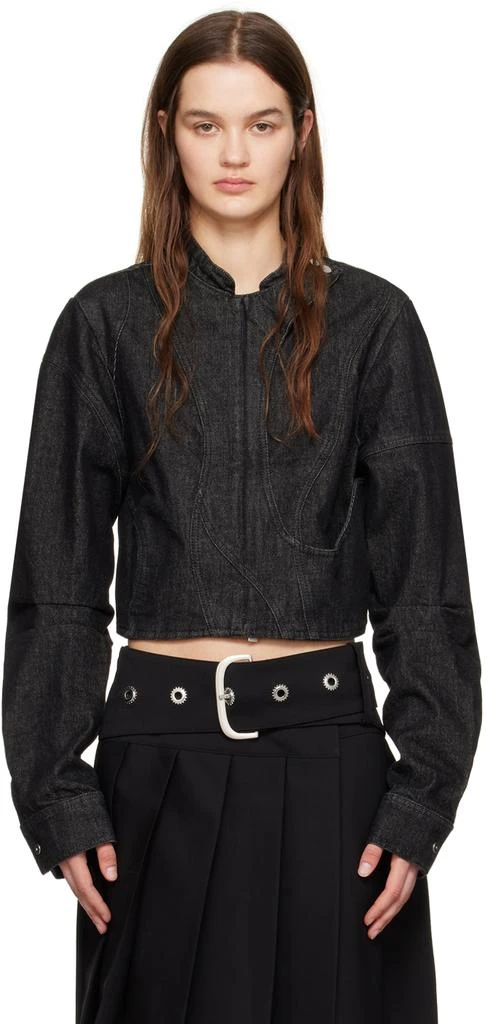 Heliot Emil Black Exsiccate Denim Jacket 1