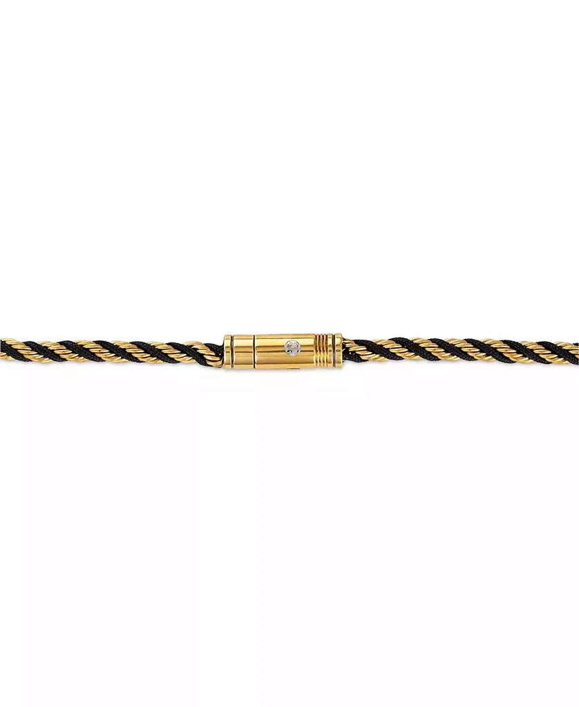 Esquire Men's Jewelry Black Cord Intertwined Rope Link 22" Chain Necklace in Gold-Tone Ion-Plated Stainless Steel, Exclusively at Macy's 4