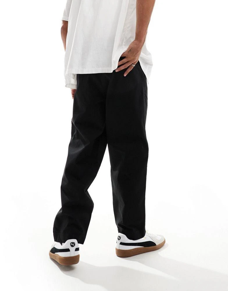 Fred Perry Fred Perry straight leg twill trouser in black 2
