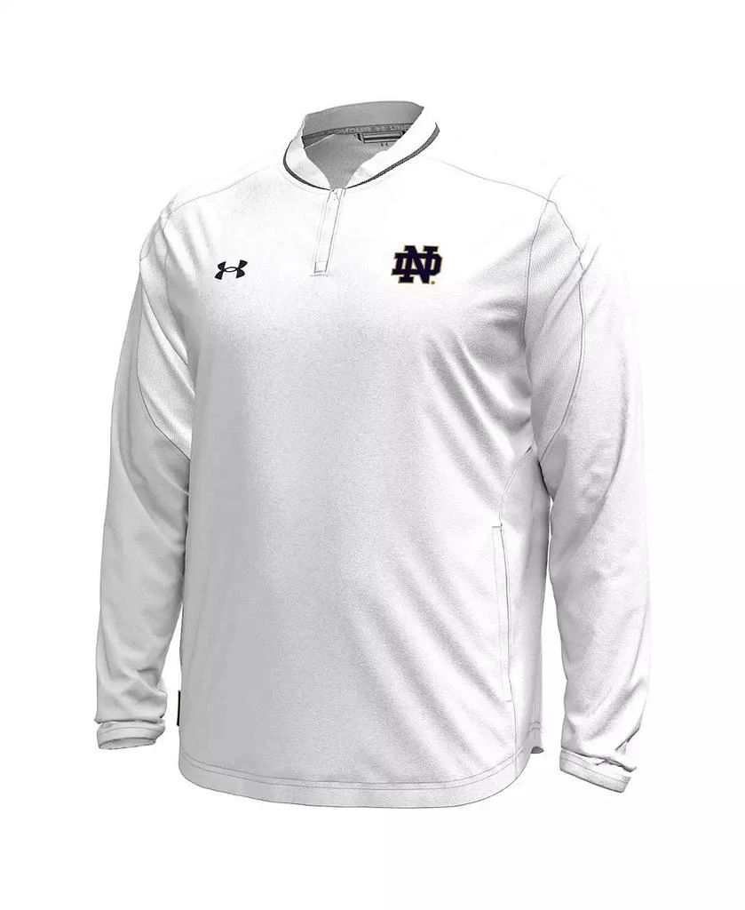 Under Armour Men's White Notre Dame Fighting Irish Motivate Long Sleeve Quarter-Zip Jacket 3