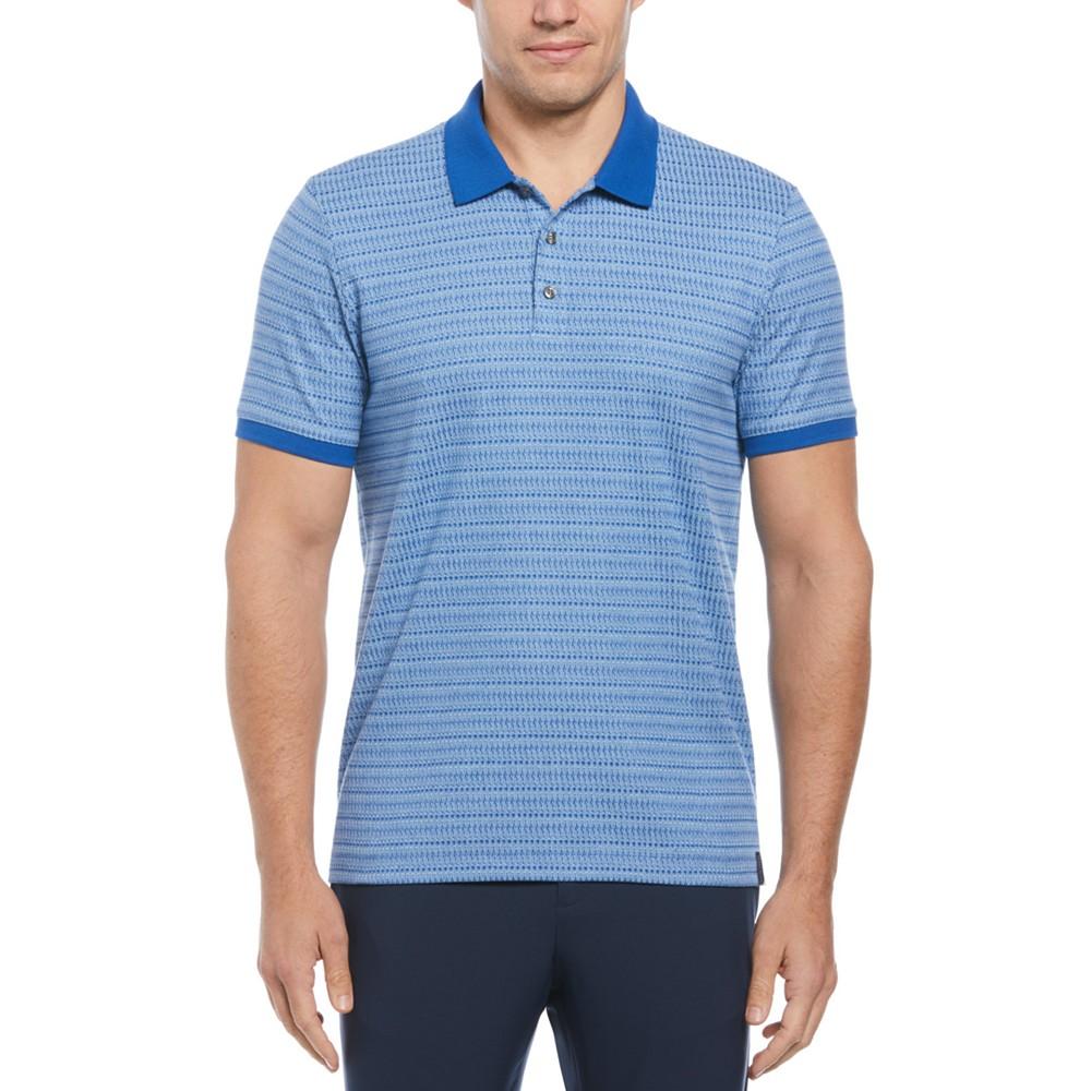 Perry Ellis Men's Geo Print Short Sleeve Ribbed Polo Shirt