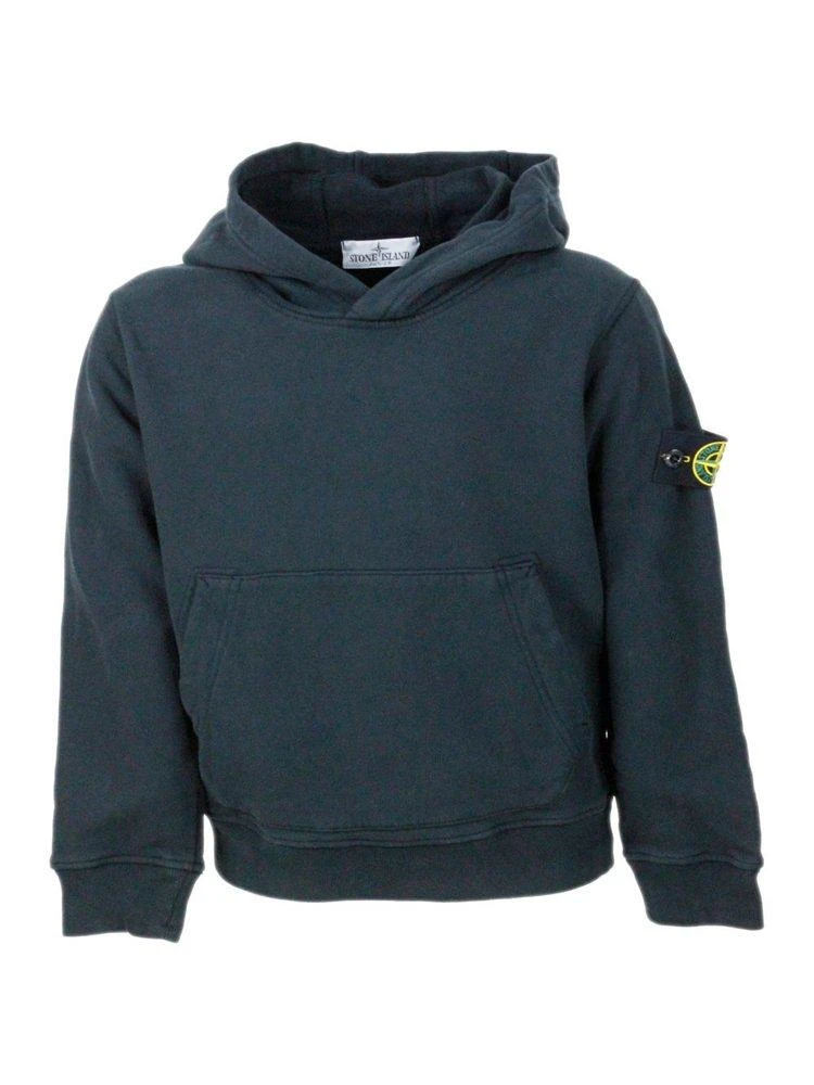 Stone Island Junior Stone Island Junior Compass-Badge Long-Sleeved Hoodie