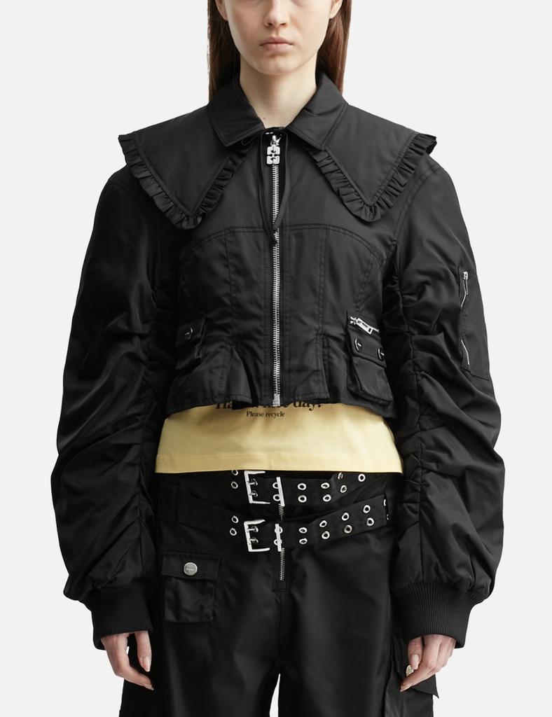 Ganni Duchesse Nylon Fitted Jacket