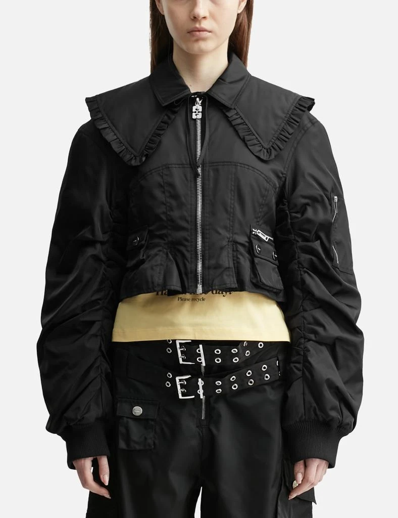 Ganni Duchesse Nylon Fitted Jacket 1