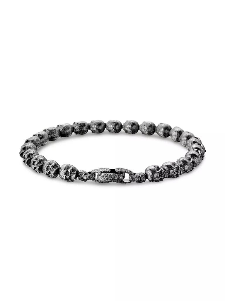 David Yurman Memento Mori Skull Bead Bracelet in Sterling Silver, 6mm 6