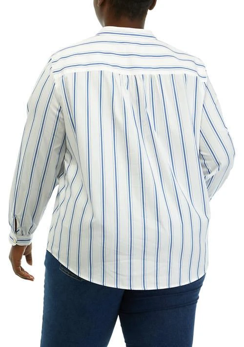 JONES NEW YORK New York Plus Size Stripe Poplin Top 2
