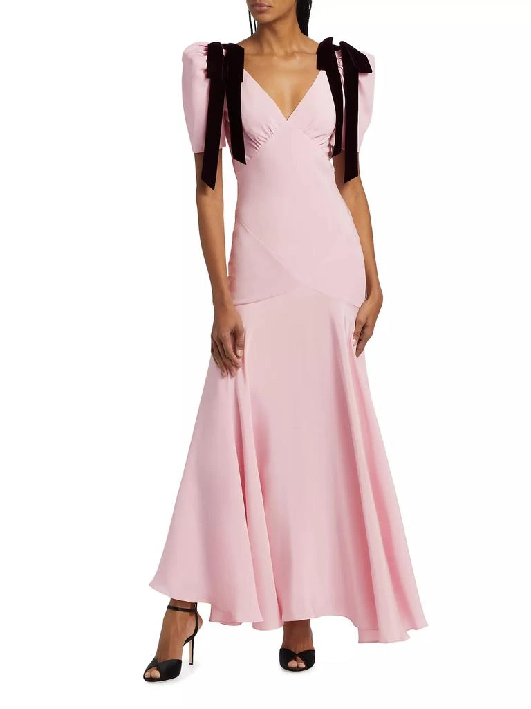 Rodarte Bow Silk Crepe Maxi Dress 3