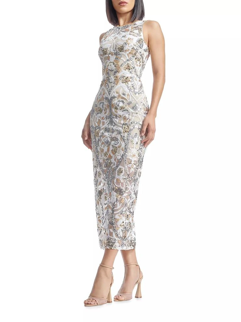 Dress The Population Helena Sequined Keyhole Midi-Dress 3