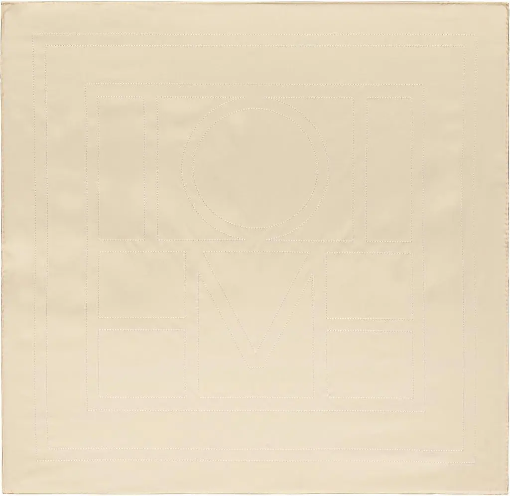 Totême Off-White Embroidered Monogram Silk Scarf