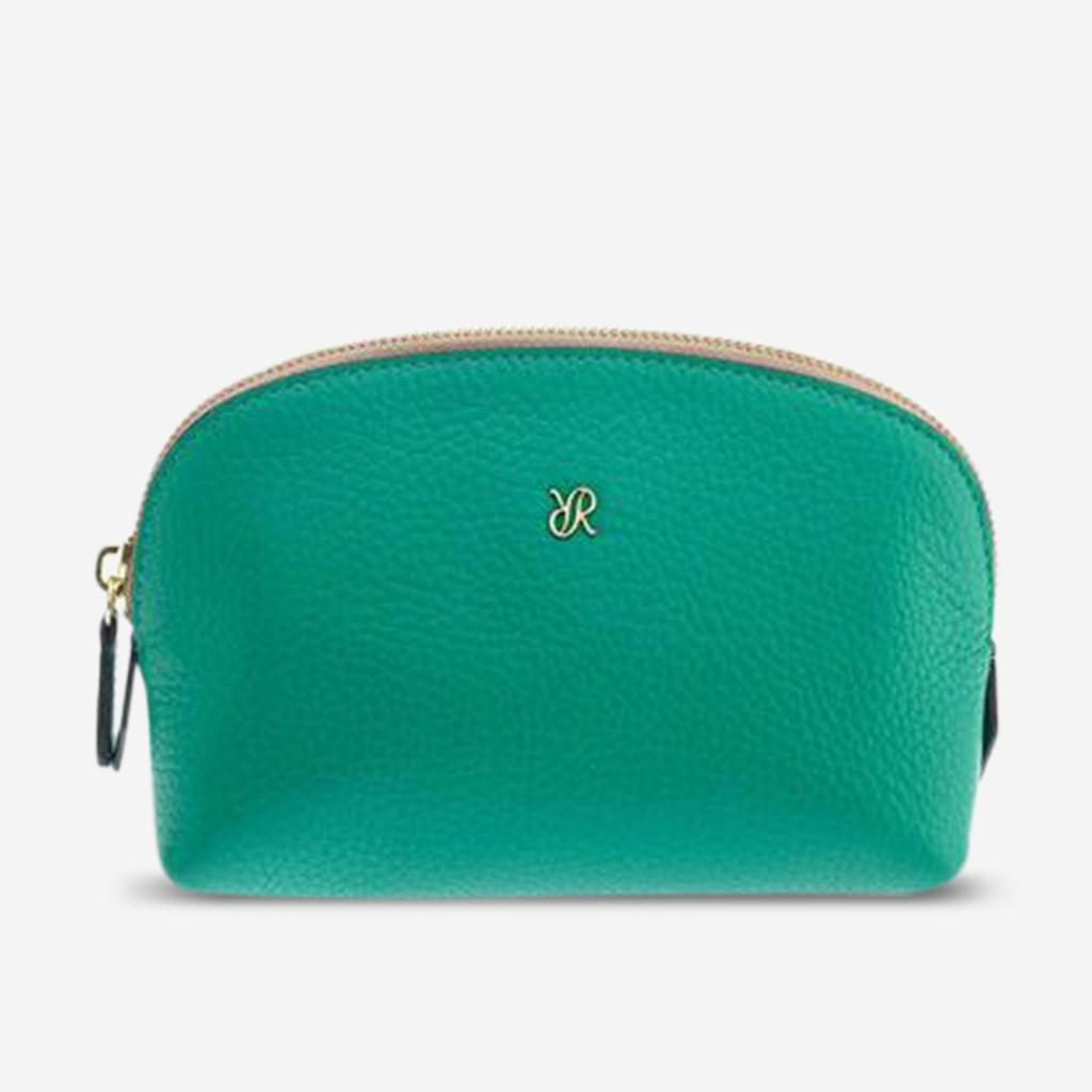 Rapport Rapport London Green Leather Small Makeup Pouch F107