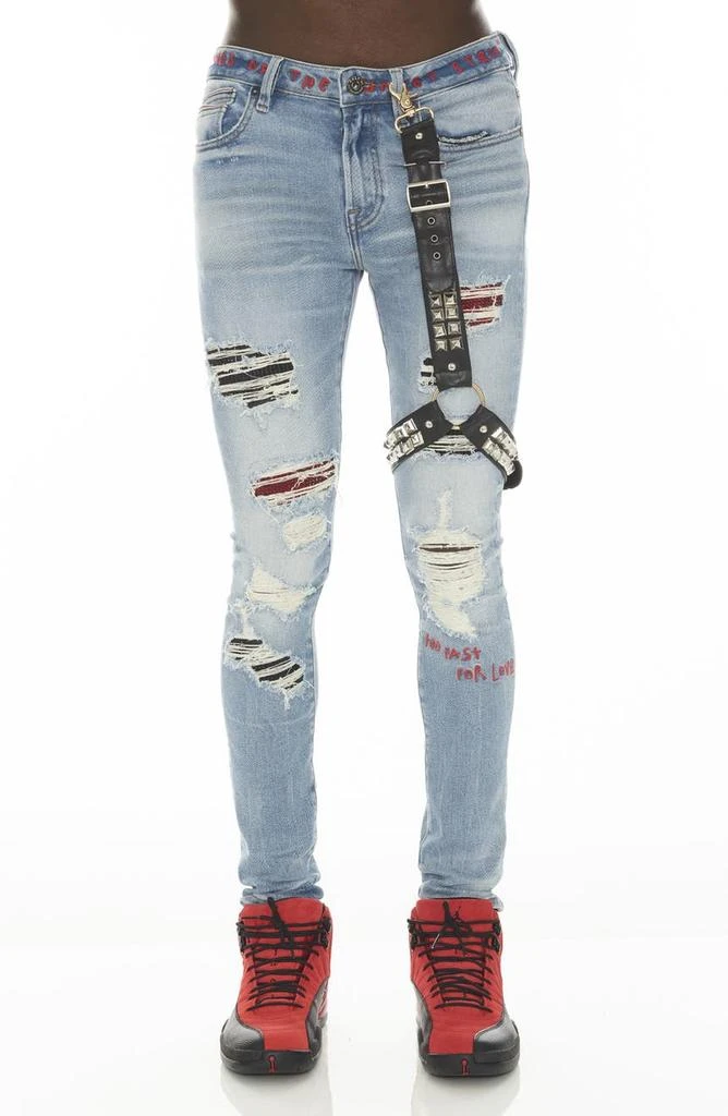 Cult Of Individuality Punk Super Skinny Jeans with Studded Leg Harness 1