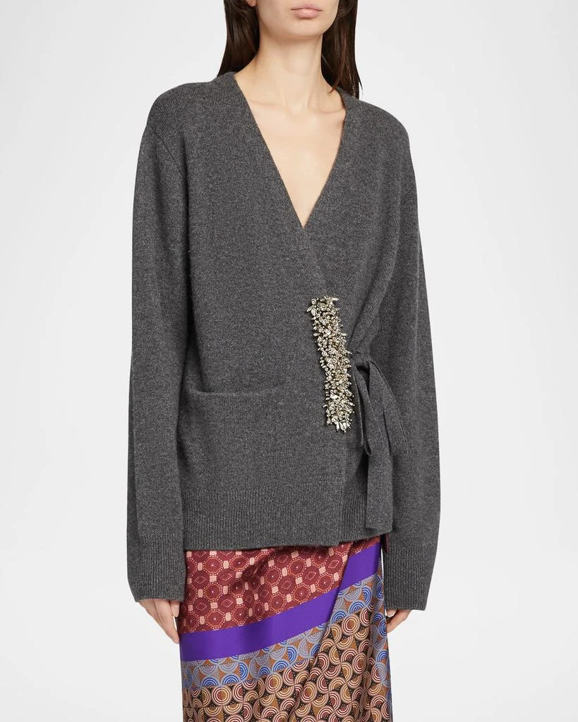 Dries Van Noten Tiah Beaded Cashmere Wrap Cardigan 4