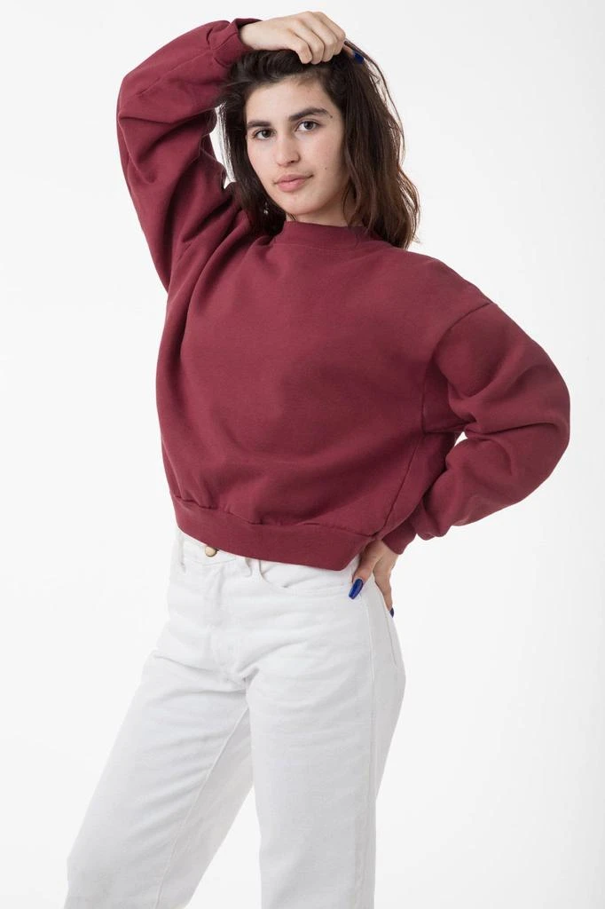 Los Angeles Apparel HF06 - Heavy Fleece Cropped Mock Neck Pullover (Garment Dye 2) 5