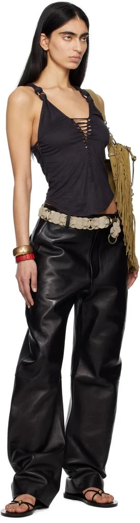 Isabel Marant Black Sakina Faux-Suede Tank Top 4