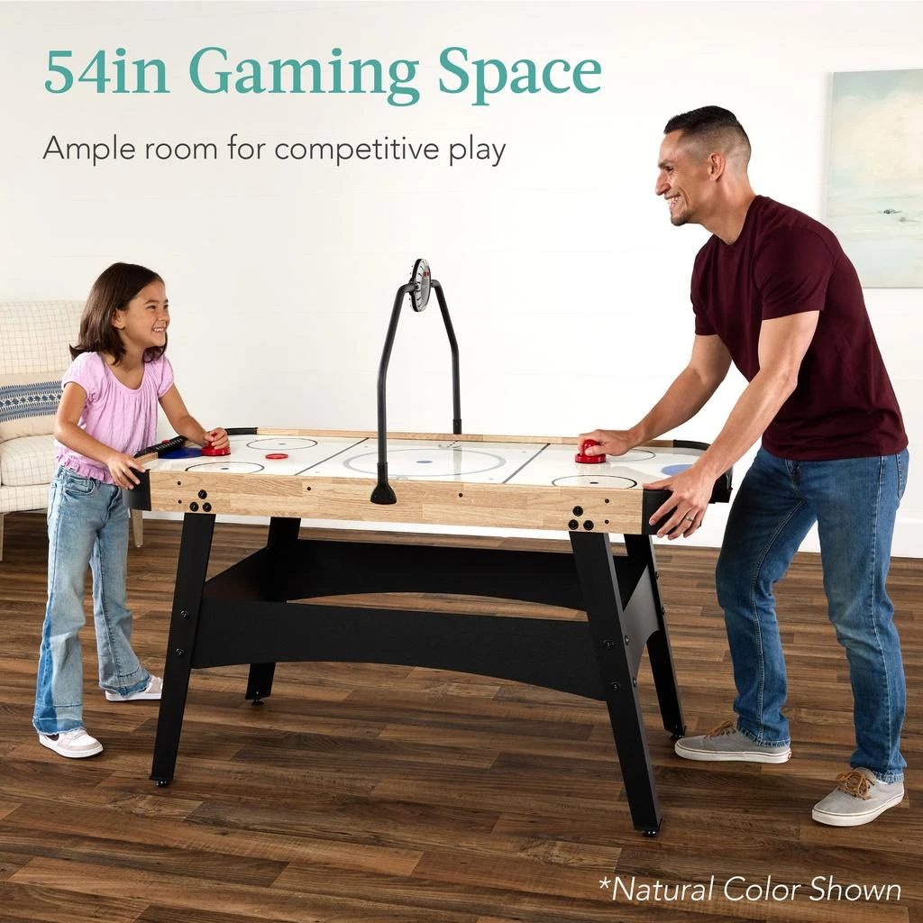 Best Choice Products 54in Air Hockey Game Table w/ LED Lights, Scoreboard, Powerful Motor 2