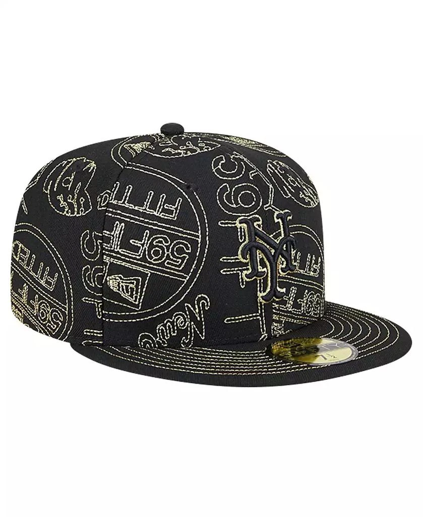 New Era Men's Black New York Mets 59FIFTY Day Allover Fitted Hat 3