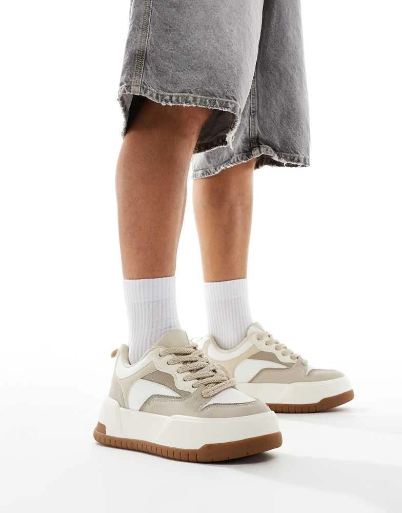 ASOS ASOS DESIGN chunky trainers in beige 1