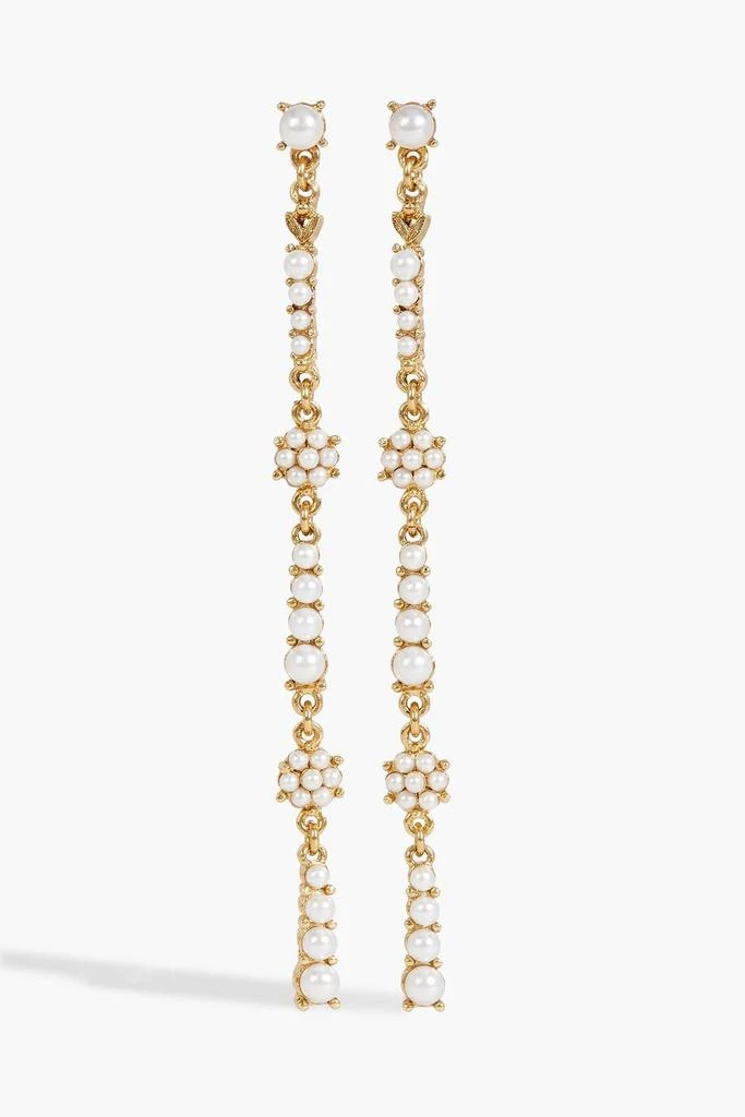 Oscar de la Renta Gold-tone faux pearl earrings 1