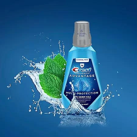 Crest Crest Pro-Health Advantage Multi-Protection Mouthwash, Smooth Mint, 33.8 fl. oz., 3 pk. 6