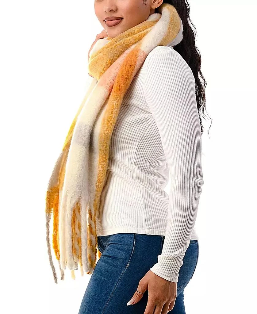 MARCUS ADLER Women's Plaid Fringe-Trim Blanket Scarf 3