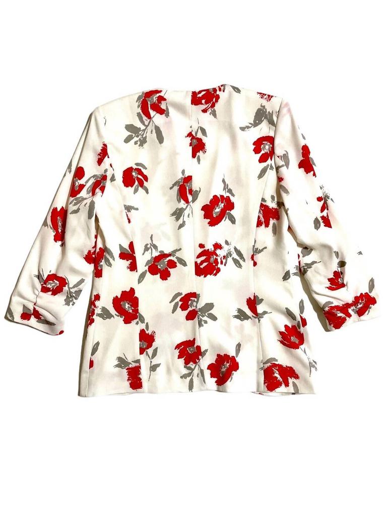 Chelsea28 Chelsea28 - Women's Floral Print Open Front 3 Quarter Sleeve Blazer