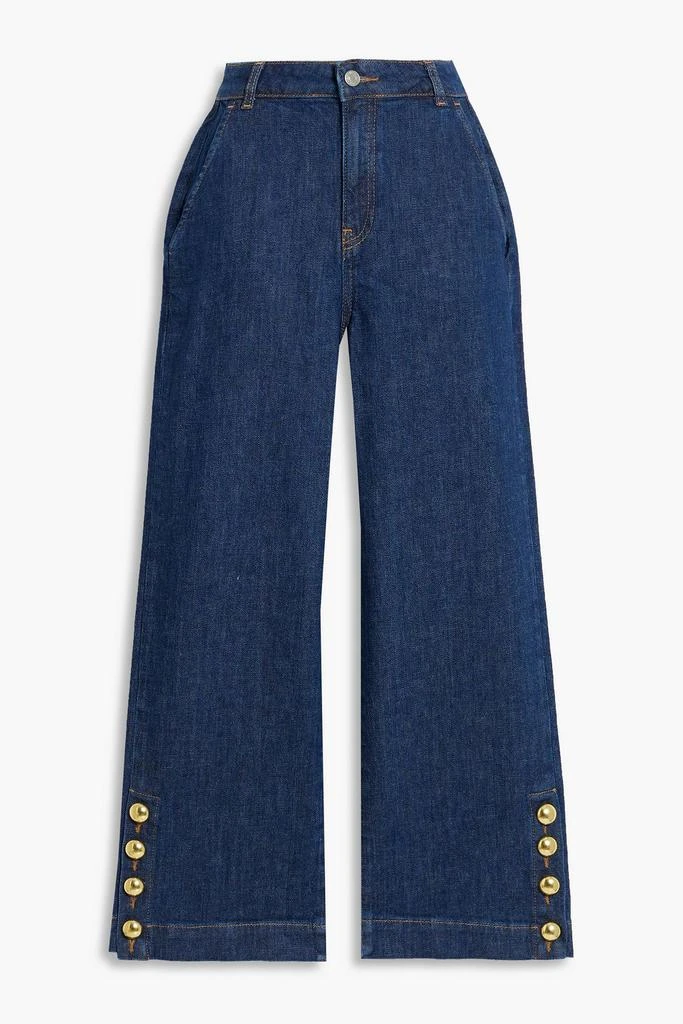 SIMKHAI Hyra cropped high-rise wide-leg jeans 1