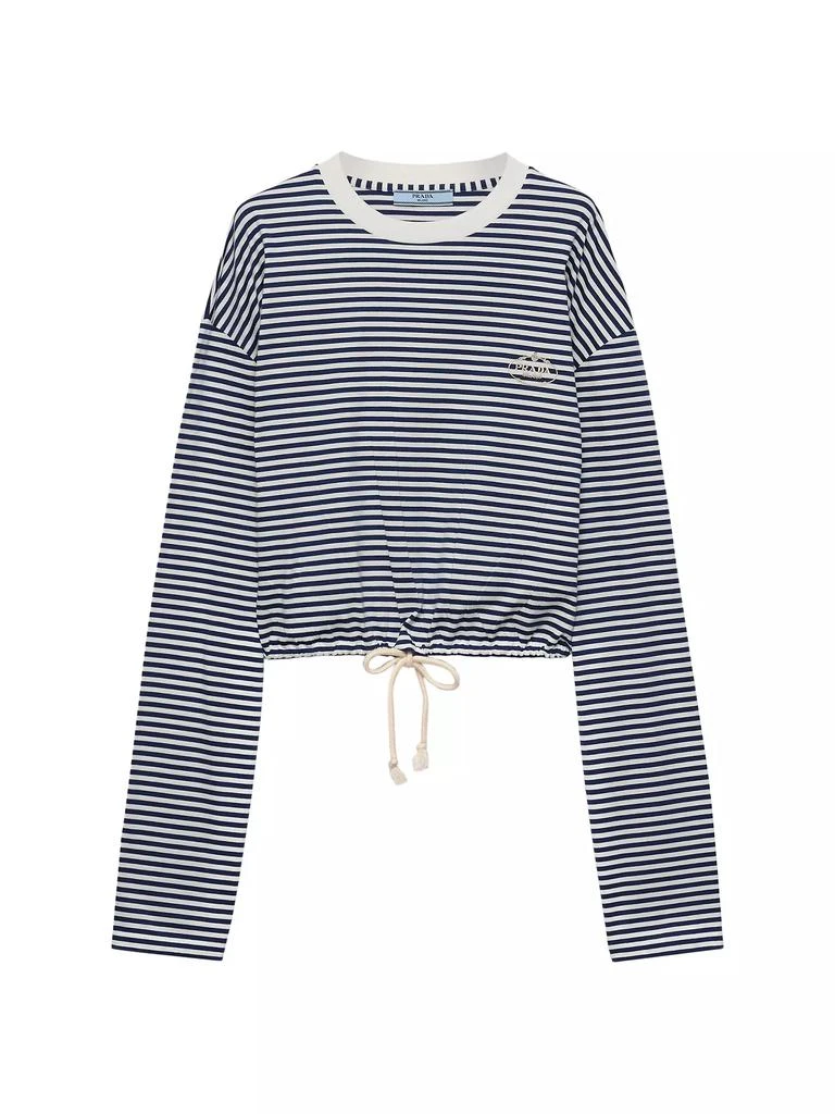 Prada Long-Sleeved Striped Jersey T-Shirt 1