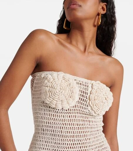 ANNA KOSTUROVA Camellia cotton crochet bustier dress 4