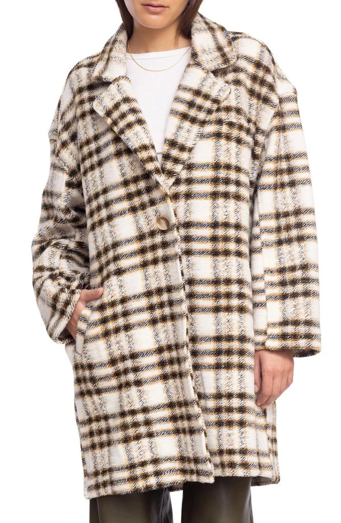 Blank NYC Plaid Lightweight Teddy Coat 3
