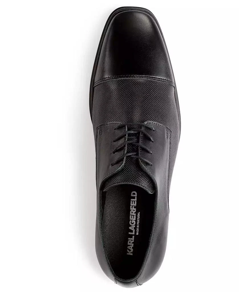 Karl Lagerfeld Paris Men's Leather Cap Toe Derby Lace-Up Shoes 4