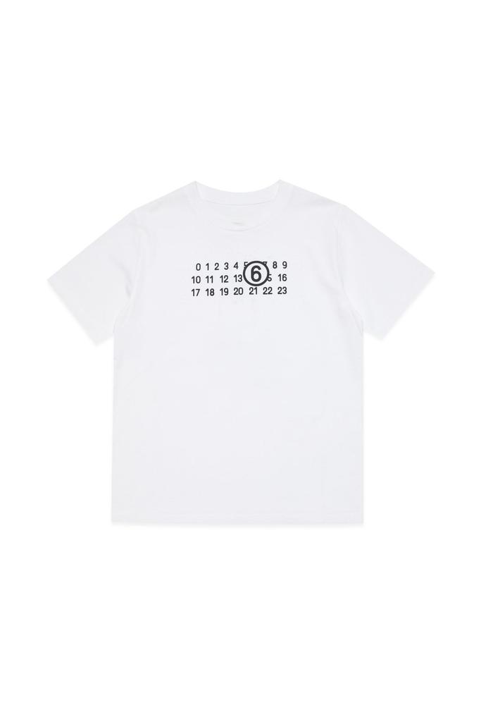 MM6 Maison Margiela Kids Logo-Printed Hole Detailed T-Shirt – On