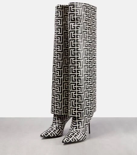 Balmain Ariel monogram knee-high boots 5