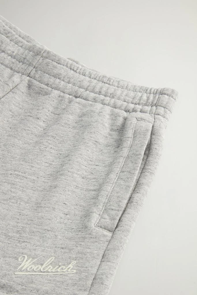 Woolrich Shorts in Pure Cotton Mouliné Fleece with Logo - Women - Gray 6