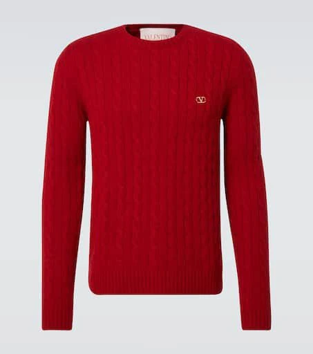 Valentino VLogo cable-knit cashmere sweater 1