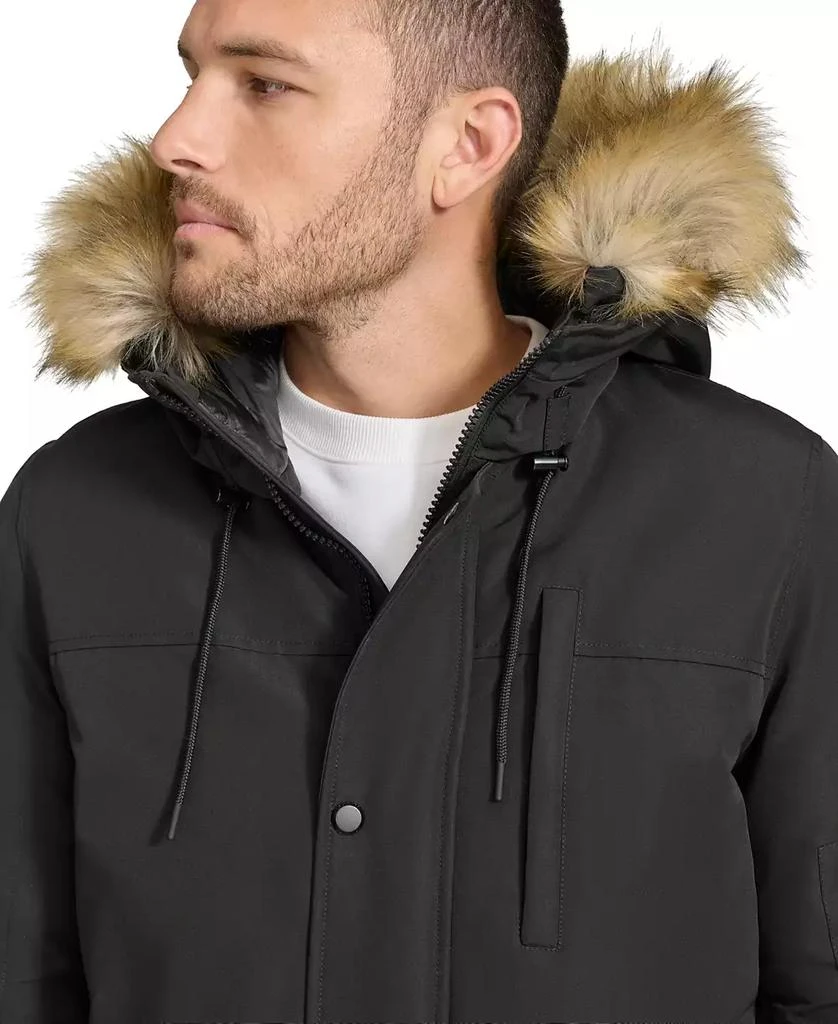 Calvin Klein Men's Long Parka with Faux-Fur Lined Hood 4