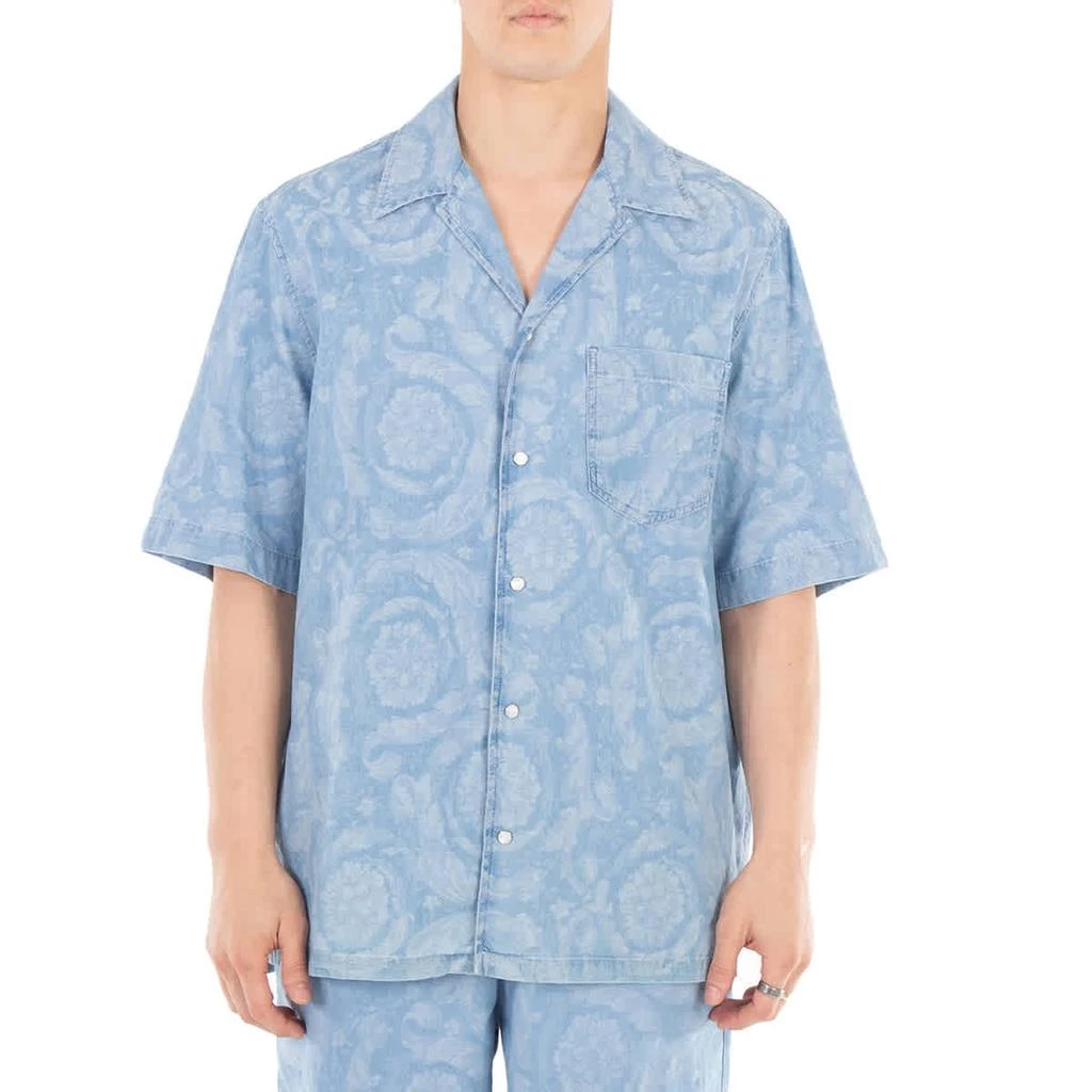 Versace Barocco Print Chambray Denim Shirt 1