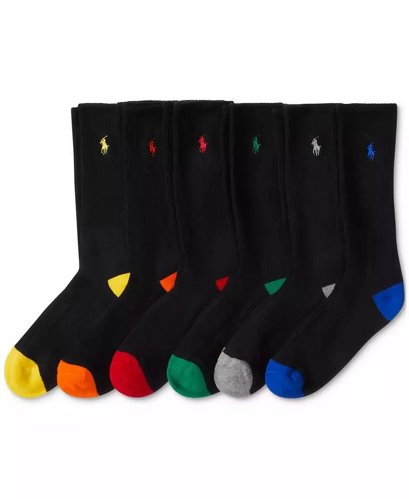 Ralph Lauren Men's 6-Pk. Performance Colored Heel Toe Crew Socks 2