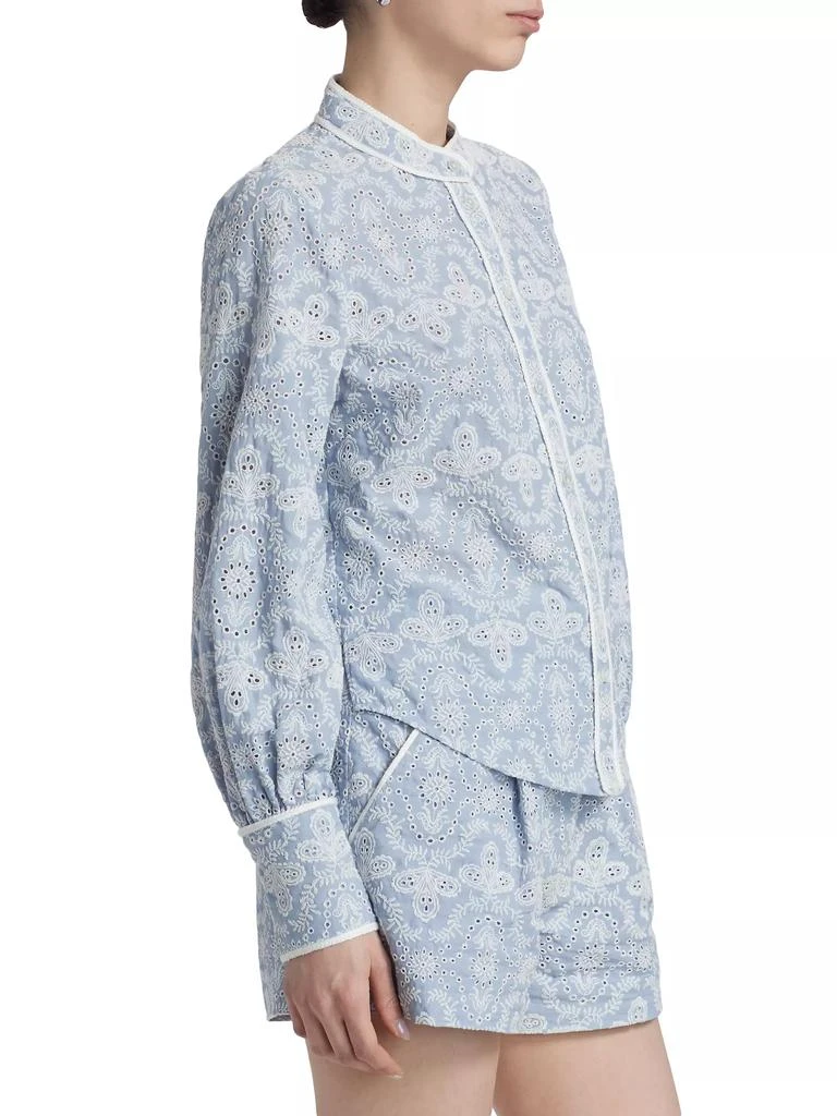 VERONICA BEARD Thorp Cotton Eyelet Blouse 4