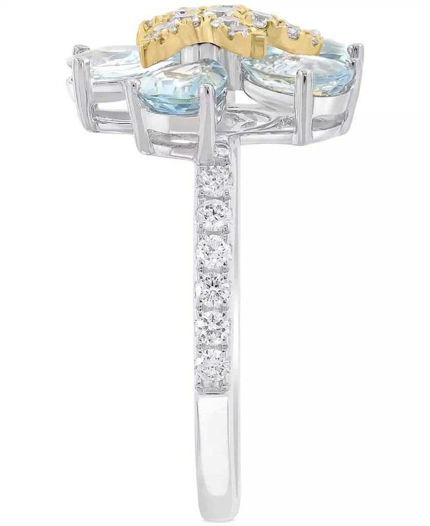 Effy EFFY® Aquamarine (1-5/8 ct. t.w.)
Diamond (3/8 ct. t.w.) Flower Ring in Sterling Silver
14k Gold-Plate 3