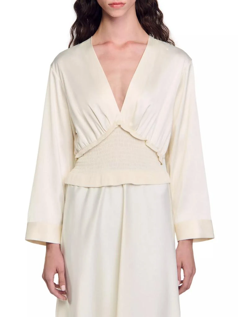 Sandro Long Satin-Effect Dress 4