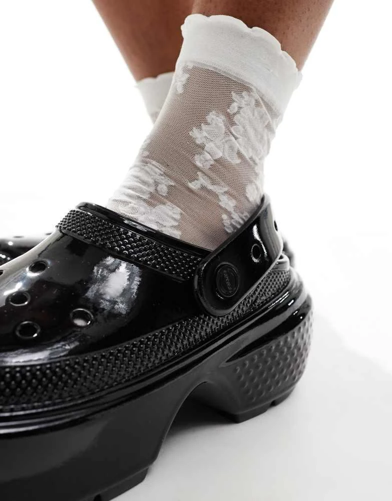 Crocs Crocs Stomp high shine clogs in black 2