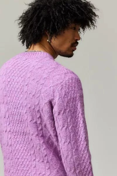 BDG BDG Fluffy Pink Cable Knit Sweater 4