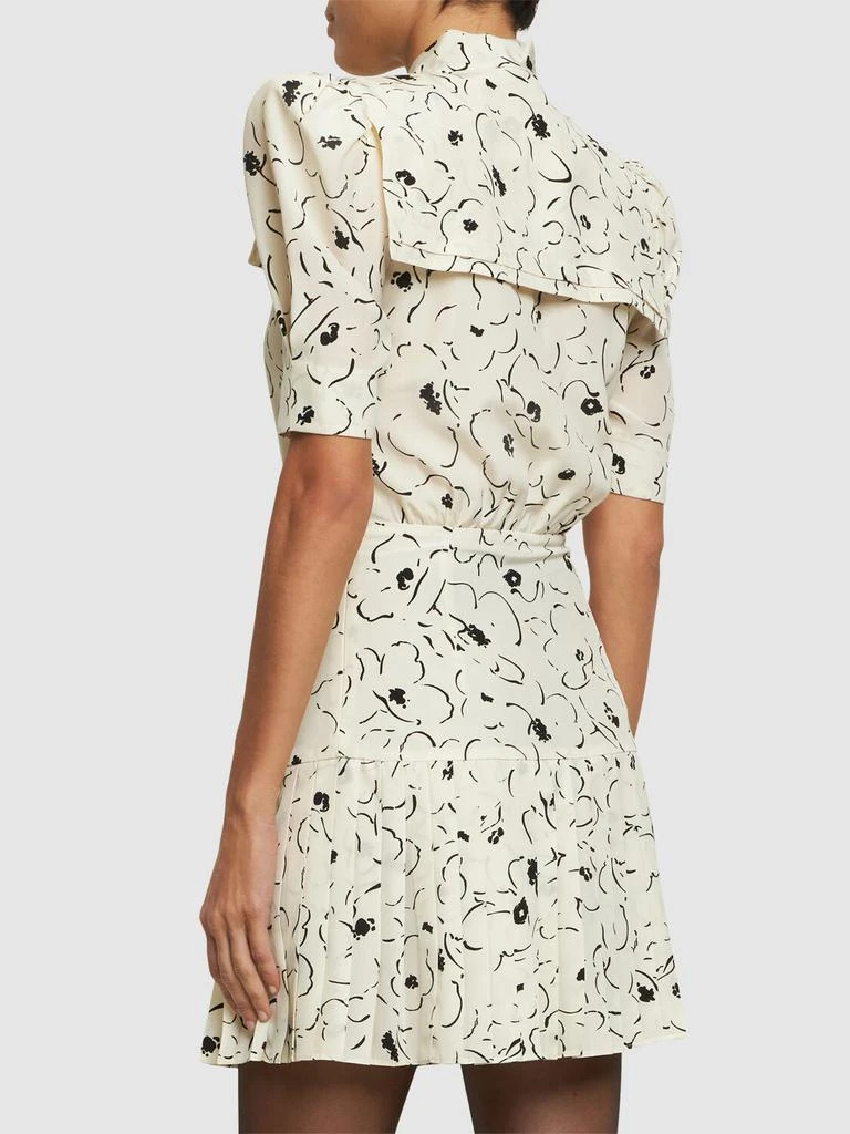 ALESSANDRA RICH Printed Silk Pleated Mini Dress 2