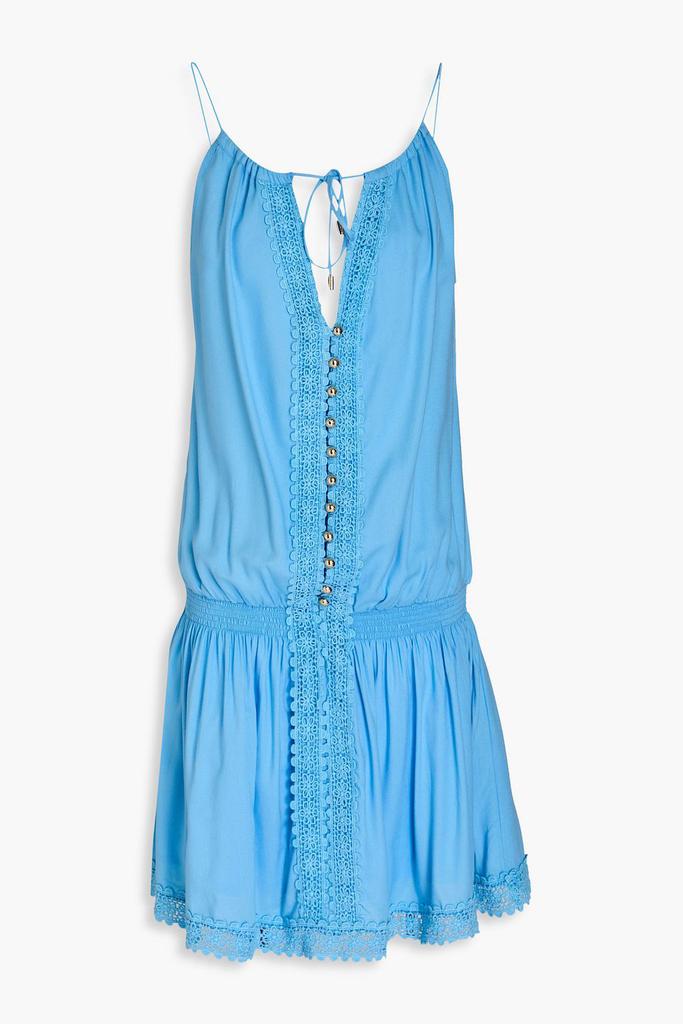 MELISSA ODABASH Chelsea crochet-trimmed voile mini dress