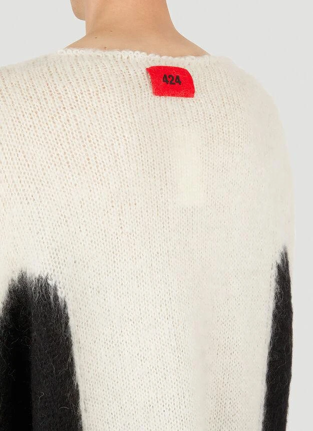 424 Colour Block Jumper in White 5