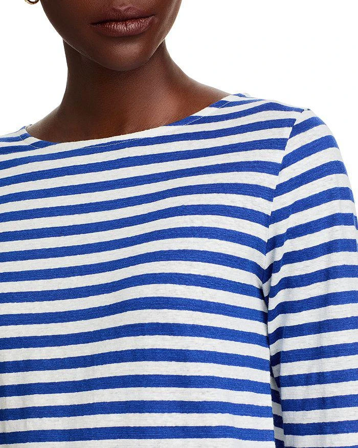 MAJESTIC FILATURES Striped Three Quarter Sleeve Tee 4