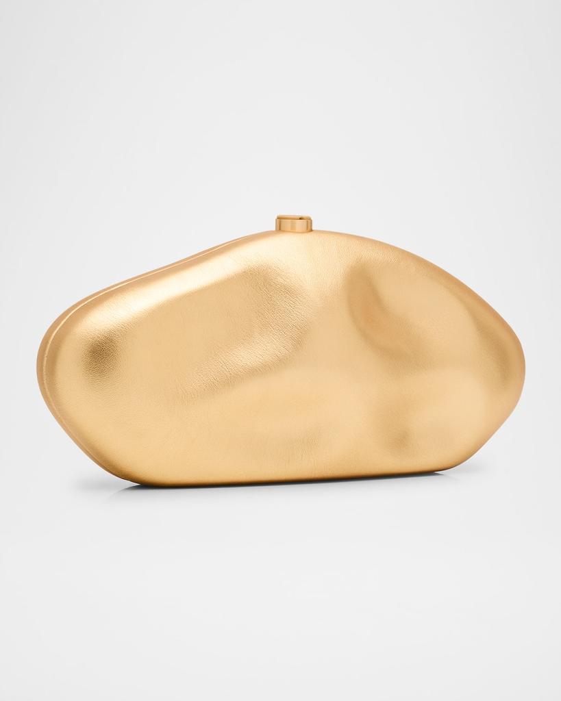 Cult Gaia The Caldera Metallic Leather Clutch Bag